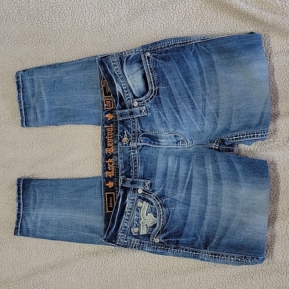 Rock Revival "Abree" Easy Ankle Skinny Jeans, Size 29